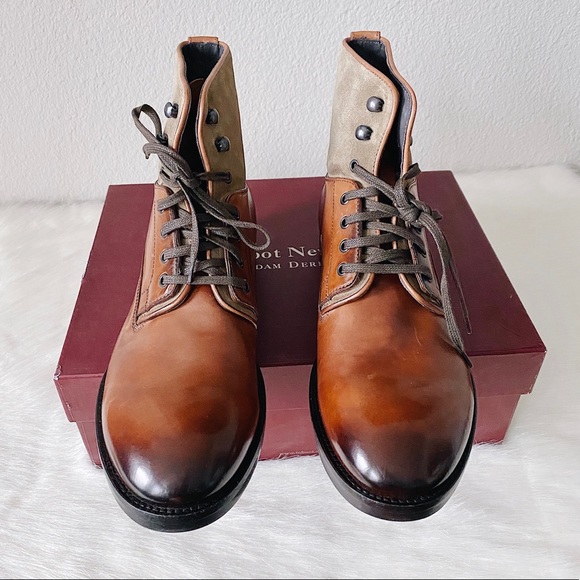 ✨New TO BOOT Abbott Tall Leather Lace Boots Cognac - Picture 3 of 8